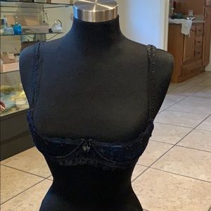 Fredricks of Hollywood Half Bra in Blue and Black
